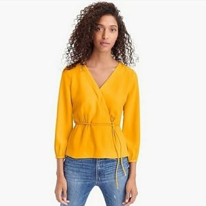 Drapey crepe faux-wrap top
Size 8 yellow